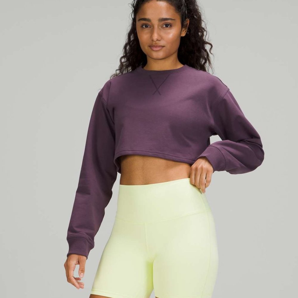 Lululemon All Yours Cropped Crew in Grape